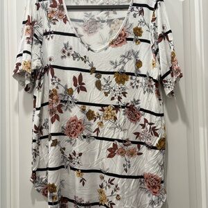 Floral Striped Women's Top